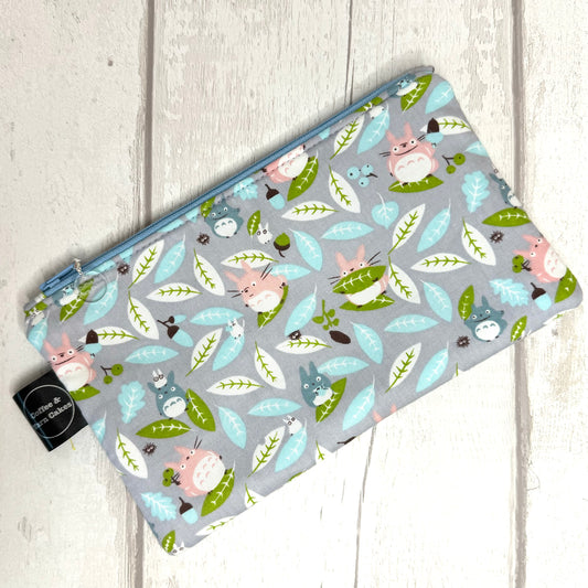 Grey Totoro Zipped Notions Hook DPN Pouch/Case