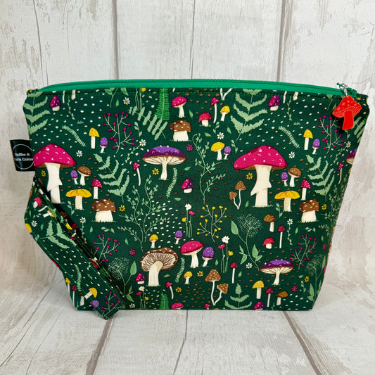 Forest Journal Mushroom Zipped Project Bag - Large Size