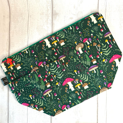 Forest Journal Mushrooms Zipped Project Bag - Extra Large Size