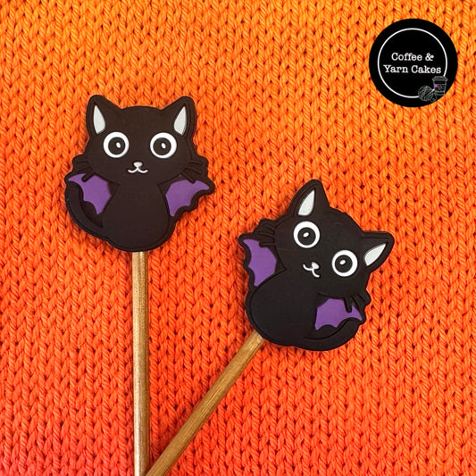 Bat Kitty Cat Stitch Stoppers 1 Pair