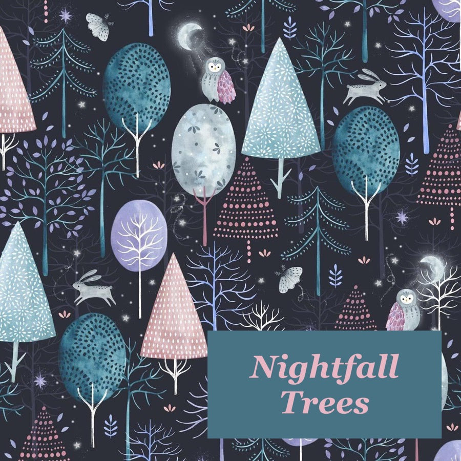 Nightfall Trees Zipped Project Bag - Extra Large Size