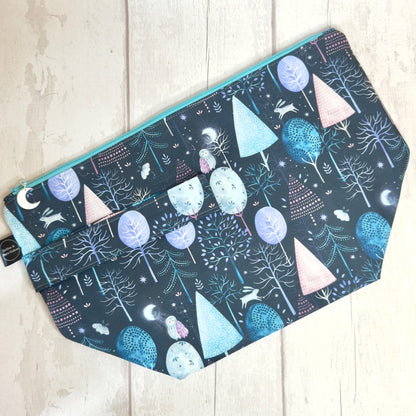 Nightfall Trees Zipped Project Bag - Extra Large Size