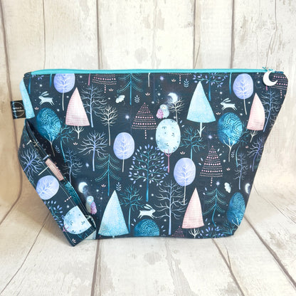 Nightfall Trees Zipped Project Bag - Extra Large Size