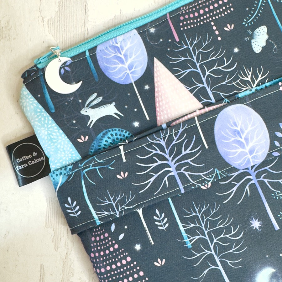 Nightfall Trees Zipped Project Bag - Extra Large Size