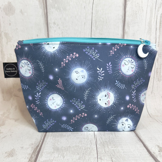 Nightfall Moons Zipped Project Bag - Small/Sock Size