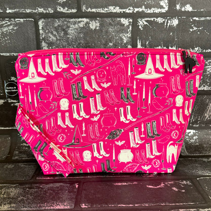 Witches Wardrobe Berry Pink Zipped Project Bag - Large Size