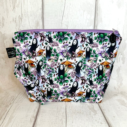 Mushroom Kaonashi No Face Zipped Project Bag - Large Size