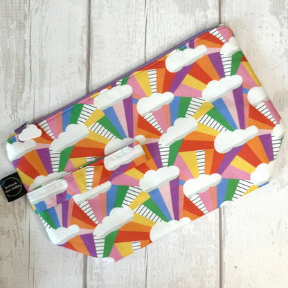 After The Rain Rainbow Clouds Zipped Project Bag - Large Size