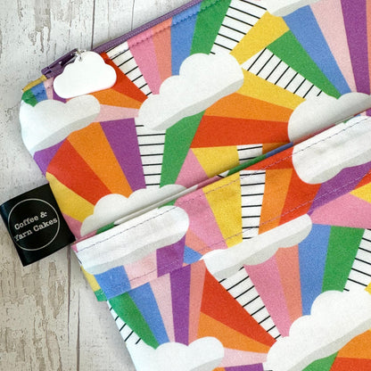 After The Rain Rainbow Clouds Zipped Project Bag - Large Size