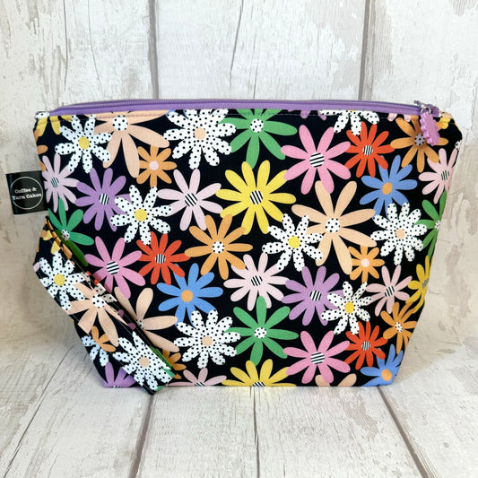 Happy Daisies Zipped Project Bag - Large Size