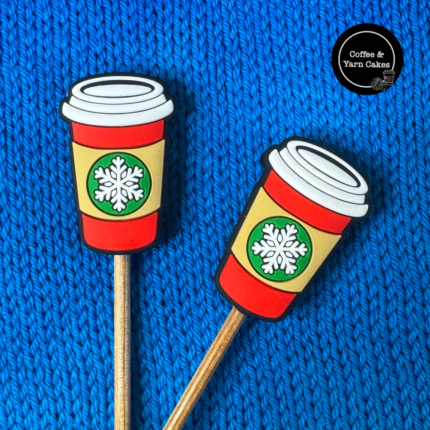 Christmas Coffee Cups Festive Stitch Stoppers 1 Pair