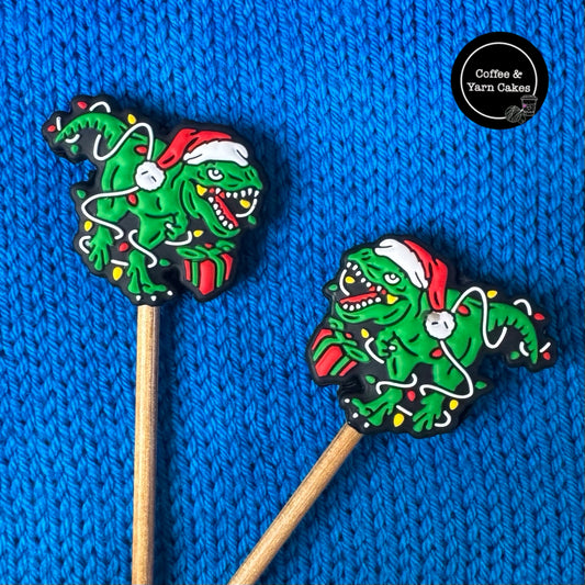 Christmas T Rex Dinosaur Festive Stitch Stoppers 1 Pair