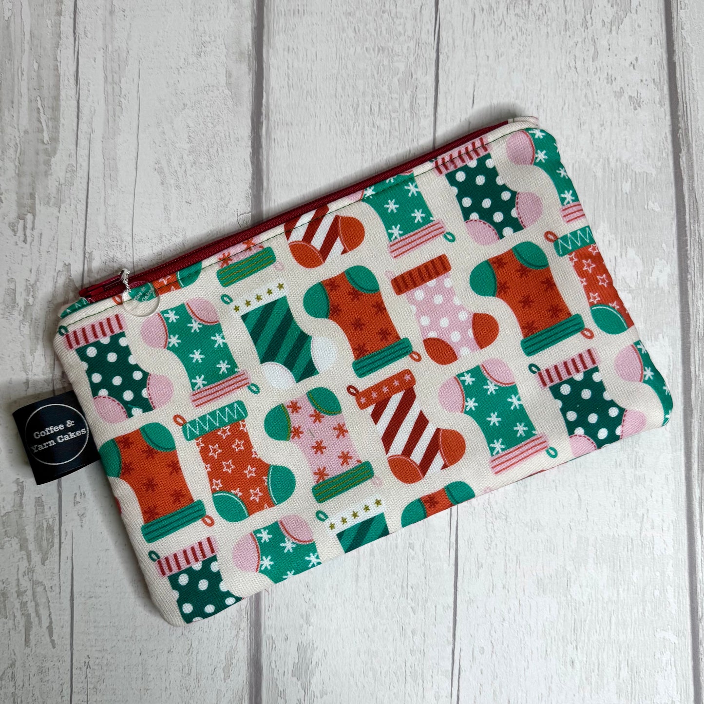 Christmas Stockings Zipped Notions Hook DPN Pouch/Case