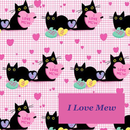 I Love Mew Cats Zipped Fabric Pyramid Notions Pouch