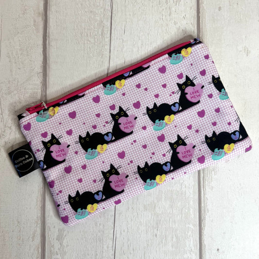 I Love Mew Cats Zipped Notions Hook DPN Pouch/Case