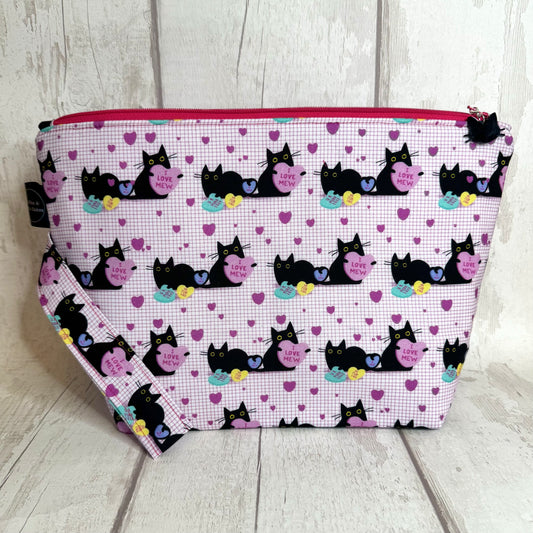 I Love Mew Cats Zipped Project Bags - Large Size