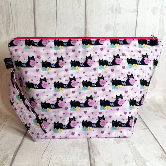 I Love Mew Cats Zipped Project Bag - Extra Large Size