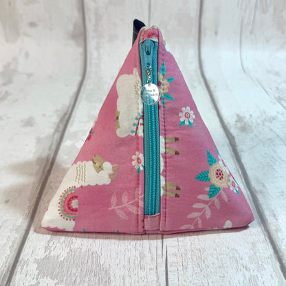 Blossom Alpaca Zipped Project Bag Set - Large Size & Pyramid Notions Pouch