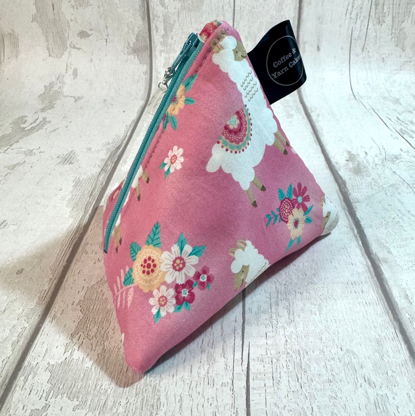 Blossom Alpaca Zipped Project Bag Set - Large Size & Pyramid Notions Pouch