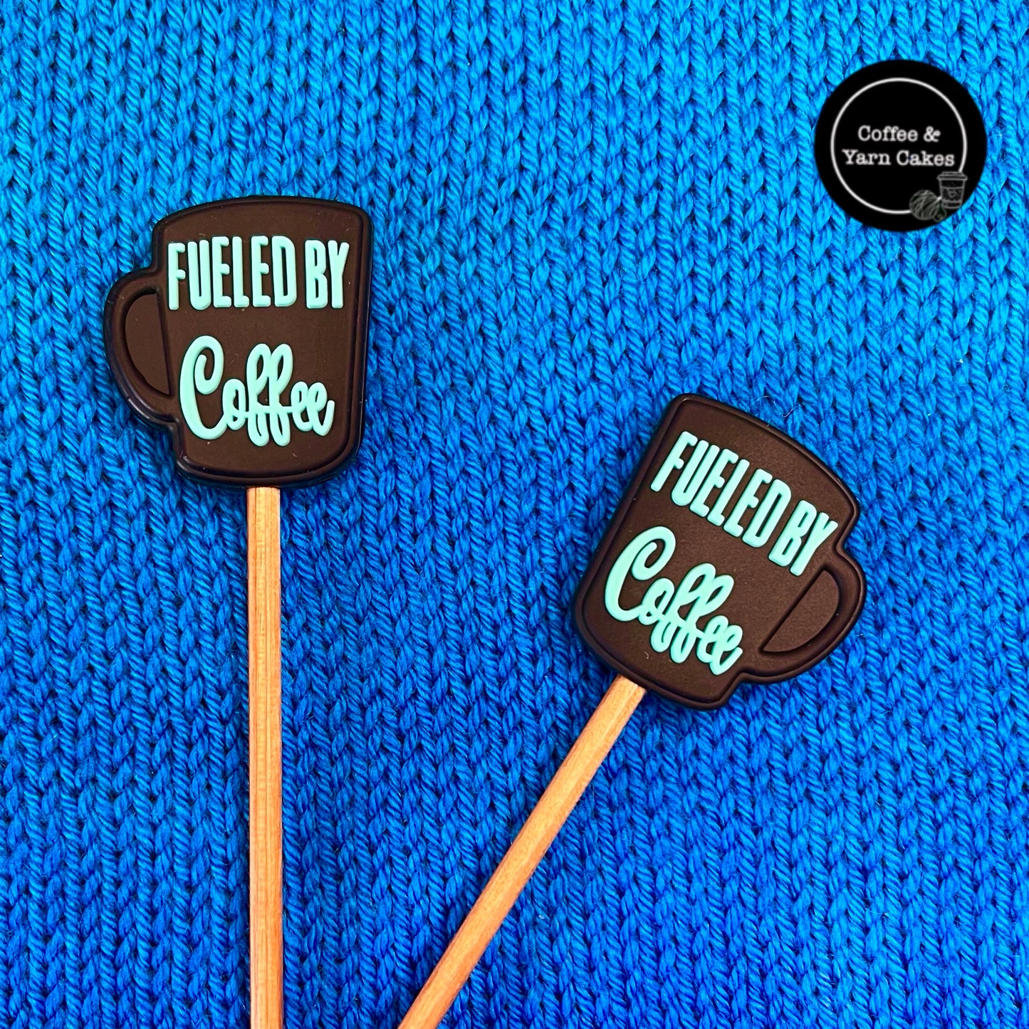 Arrêtoirs de mailles Fueled By Coffee Turquoise 1 paire