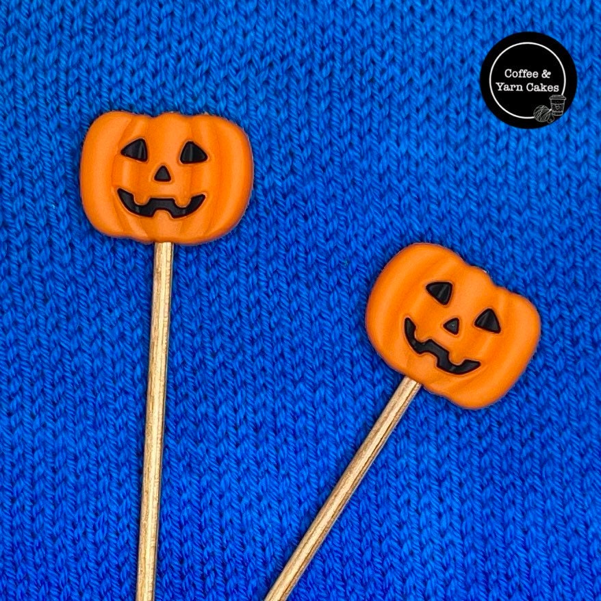 Pumpkin Jack O' Lantern Stitch Stoppers 1 Pair