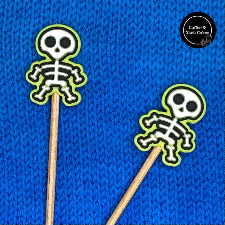 Spooky Scary Green Skeleton Stitch Stoppers 1 Pair