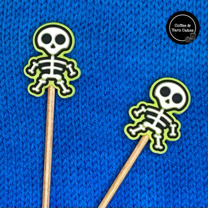 Spooky Scary Green Skeleton Stitch Stoppers 1 Pair