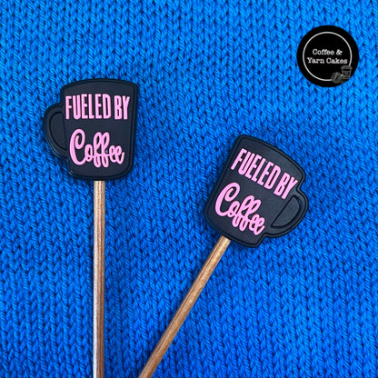 Fueled By Coffee Stitch Stoppers Pink 1 Pair