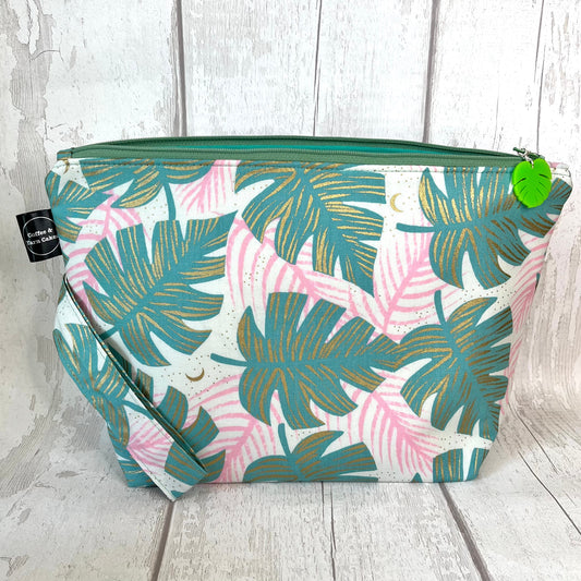 Monstera Leaf Plant Zipped Project Bag - Large Size