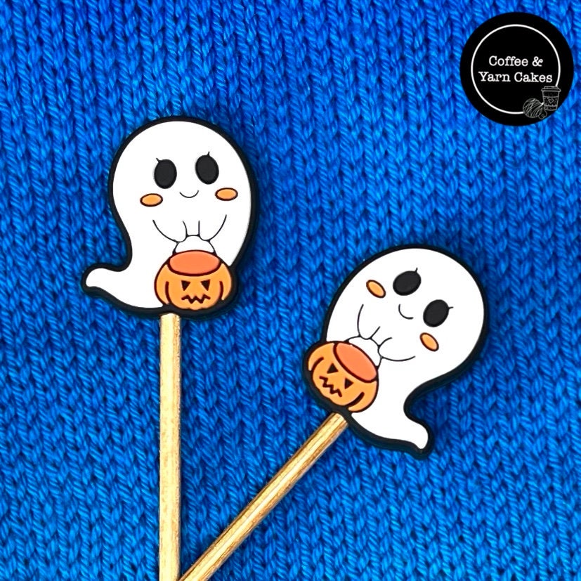 Trick Or Treat Ghost Halloween Stitch Stoppers 1 Pair