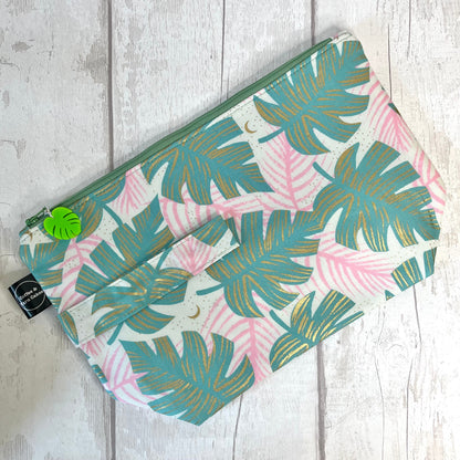 Monstera Leaf Plant Zipped Project Bag - Large Size