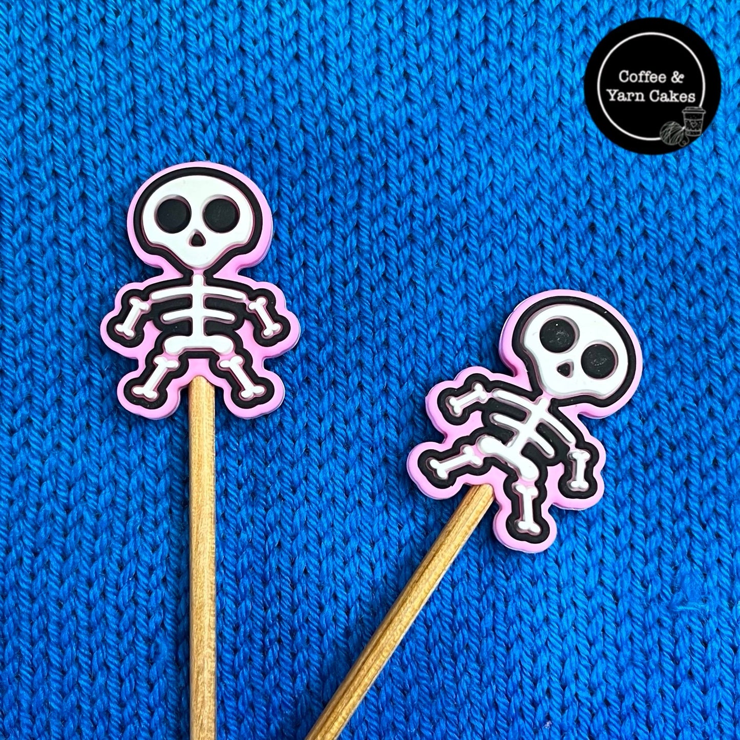 Spooky Scary Pink Skeleton Stitch Stoppers 1 Pair