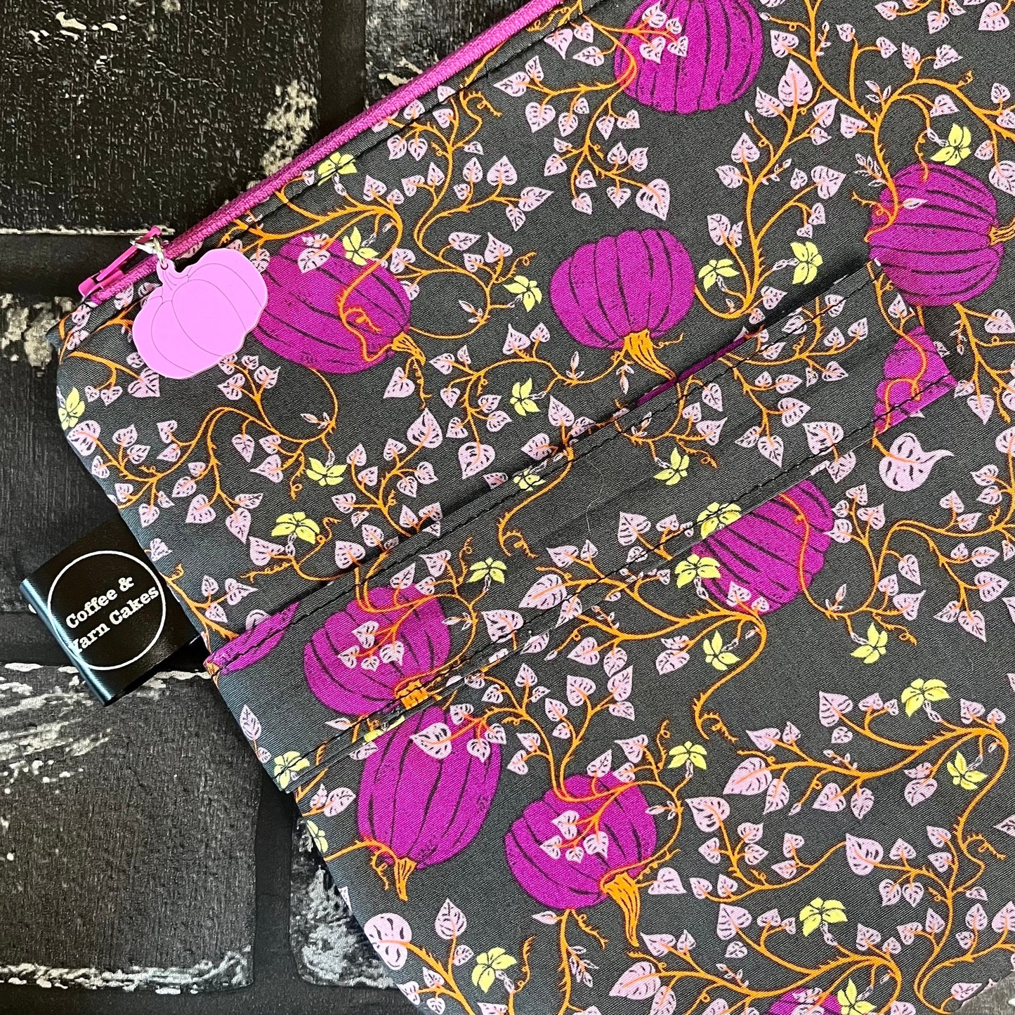 Sac de projet zippé violet Pumpkin Patch - Grand format