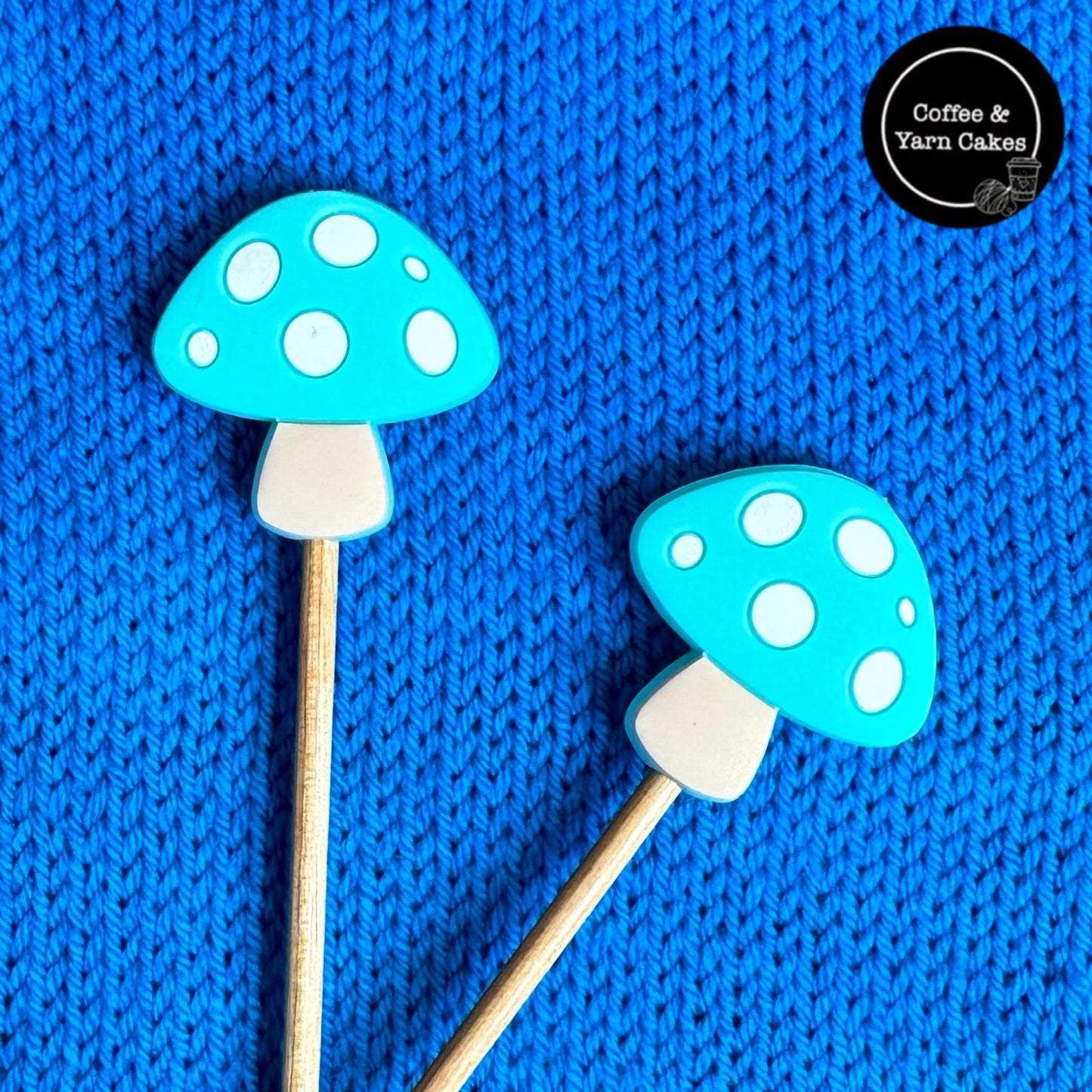 Butoirs de mailles fantastiques en forme de champignon turquoise, 1 paire