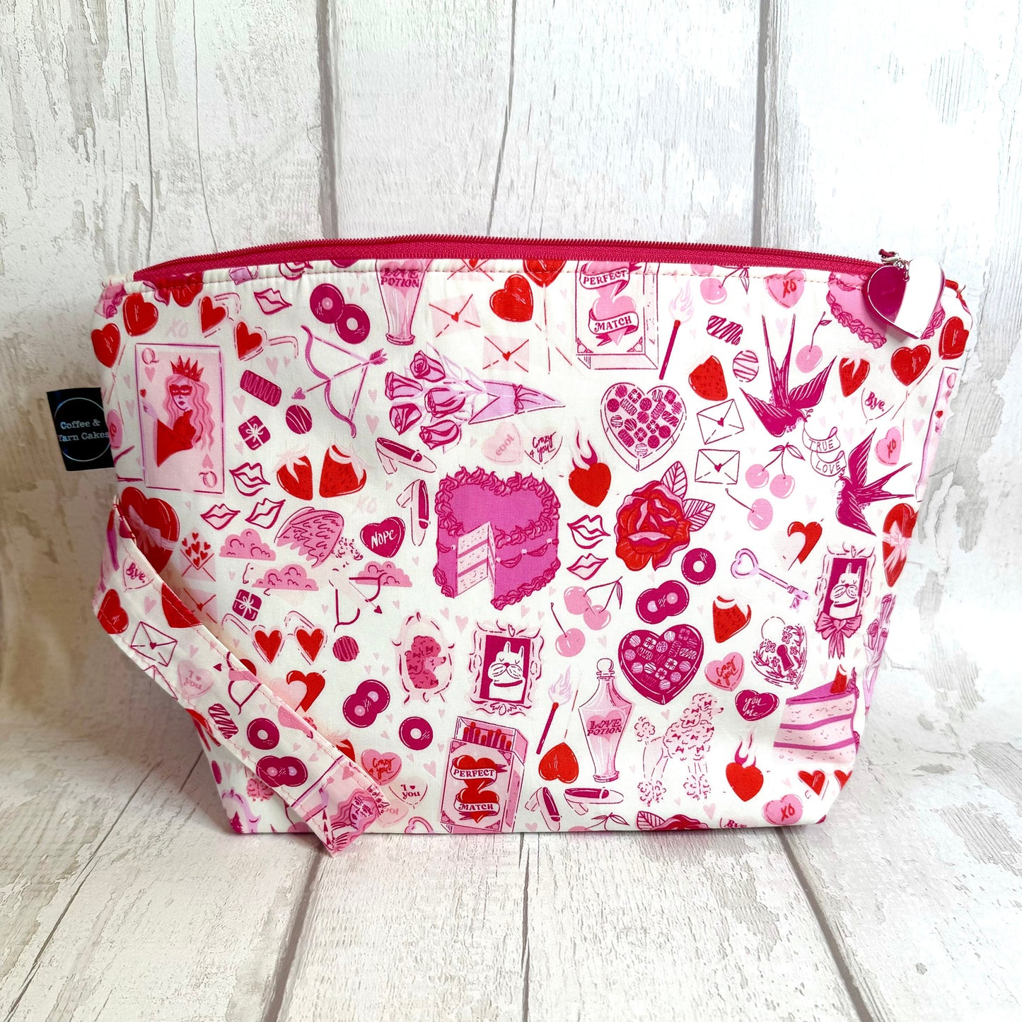 Love Struck Valentine’s Zipped Project Bag - Large Size