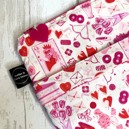 Love Struck Valentine’s Zipped Project Bag - Large Size