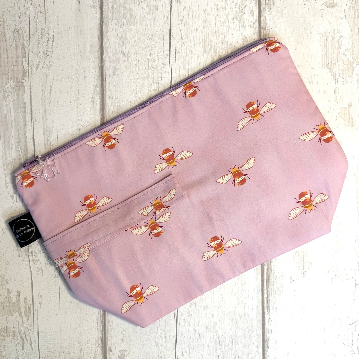 Sac à projets zippé Crafting Magic Lilac Bumble Bees - Grande taille