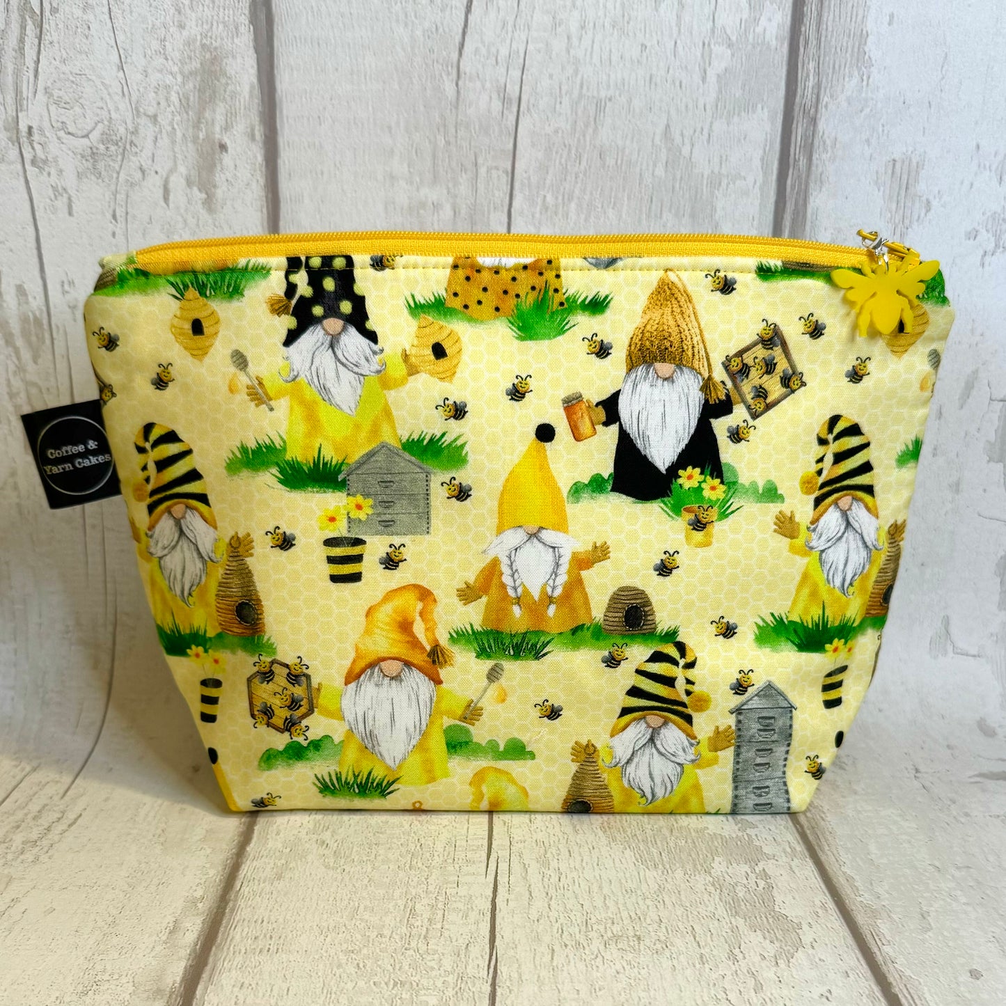 Beekeeper Gnomes Zipped Project Bag - Small/Sock Size