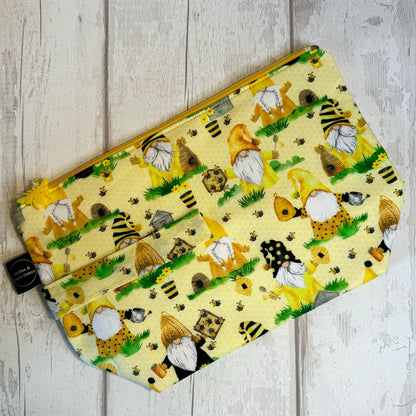 Beekeeper Gnomes Zipped Project Bag - Large Size