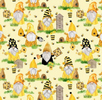 Beekeeper Gnomes Zipped Project Bag - Large Size