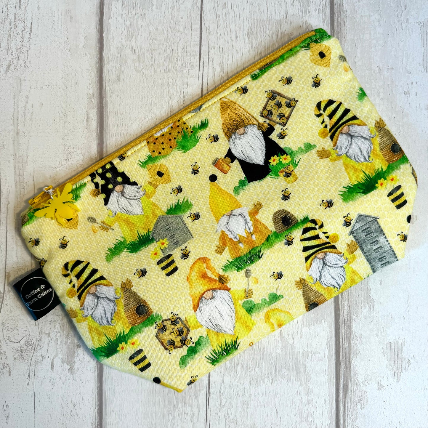 Beekeeper Gnomes Zipped Project Bag - Small/Sock Size